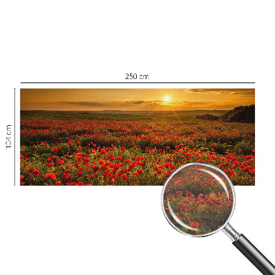Zidna fototapeta od flisa s motivom polja maka