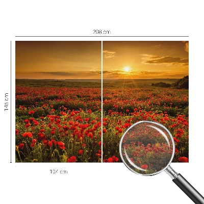 Zidna fototapeta od flisa s motivom polja maka