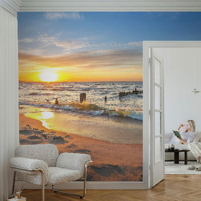 Fototapeta za zid sa motivom zalaska sunca na plaži