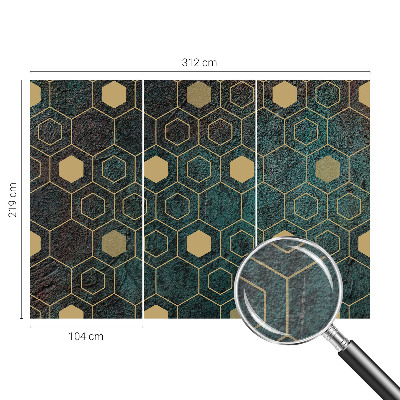 Flis fototapeta s uzorkom geometrijskih šesterokuta