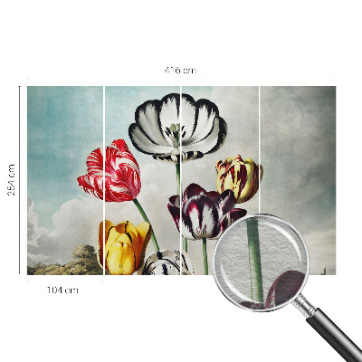 Foto tapeta za dnevni boravak s motivom šarenih tulipana