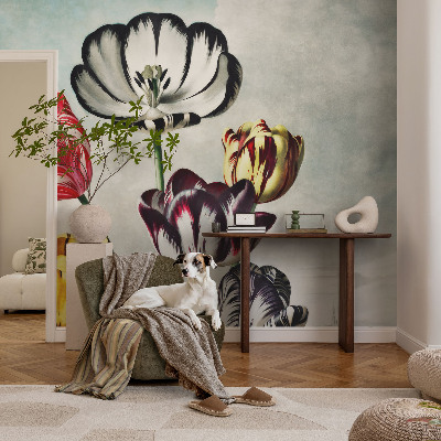 Foto tapeta za dnevni boravak s motivom šarenih tulipana