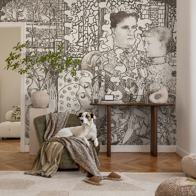 Fototapeta za spavaću sobu s motivom cvjetnih portreta
