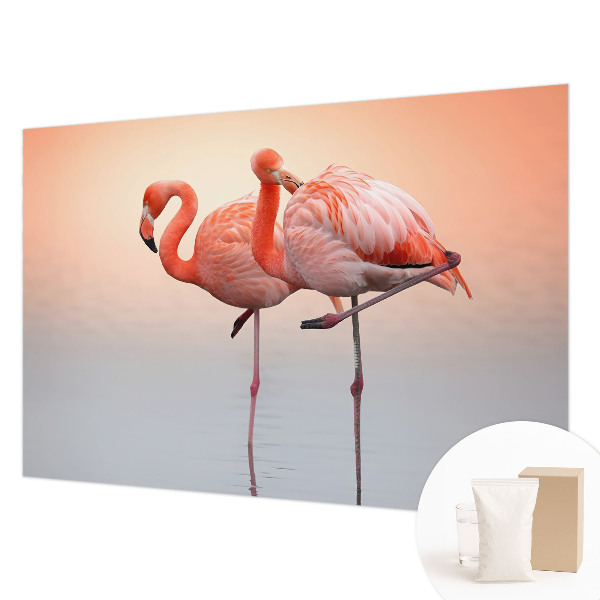 Foto tapeta za spavaću sobu s motivom nježnih flamingosa