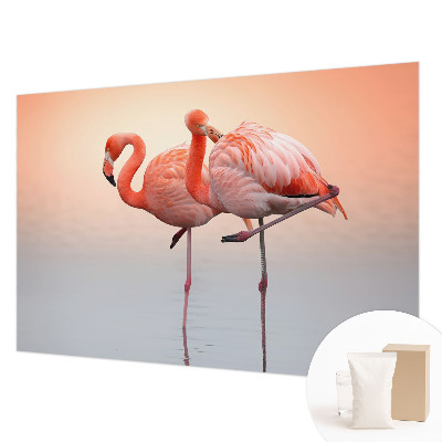 Foto tapeta za spavaću sobu s motivom nježnih flamingosa
