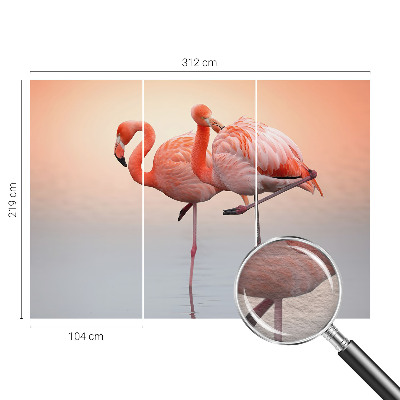 Foto tapeta za spavaću sobu s motivom nježnih flamingosa