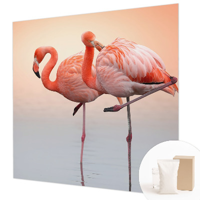 Foto tapeta za spavaću sobu s motivom nježnih flamingosa