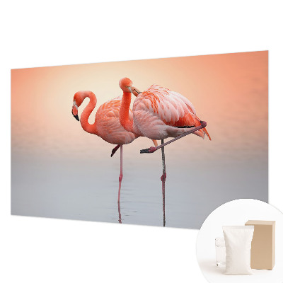 Foto tapeta za spavaću sobu s motivom nježnih flamingosa