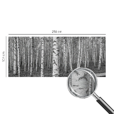 Foto tapeta za dnevni boravak s motivom breze u obliku šumske ilustracije