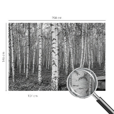 Foto tapeta za dnevni boravak s motivom breze u obliku šumske ilustracije