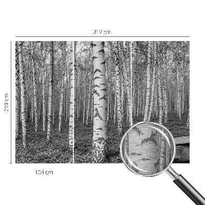 Foto tapeta za dnevni boravak s motivom breze u obliku šumske ilustracije