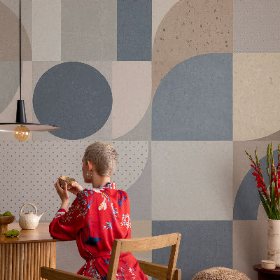 Foto tapeta za spavaću sobu s geometrijskim mozaikom