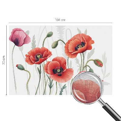 Zidna fototapeta od flisa s motivom crvenih makova