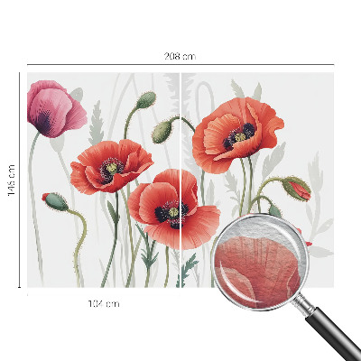 Zidna fototapeta od flisa s motivom crvenih makova