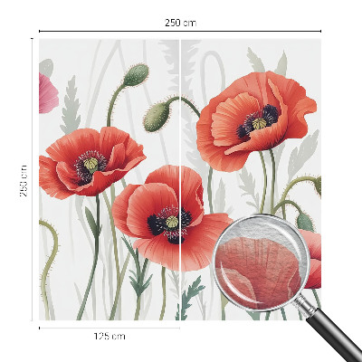 Zidna fototapeta od flisa s motivom crvenih makova