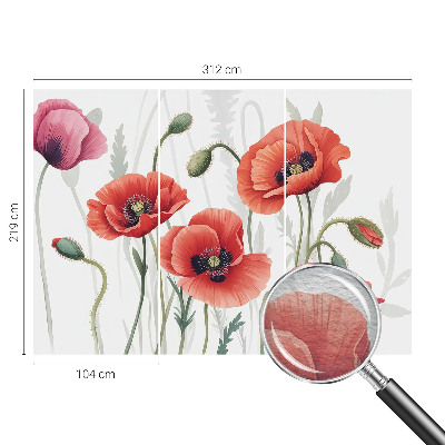 Zidna fototapeta od flisa s motivom crvenih makova