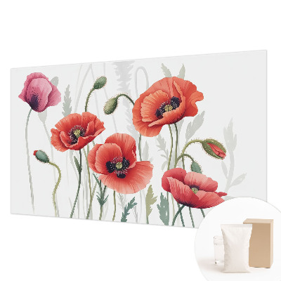 Zidna fototapeta od flisa s motivom crvenih makova