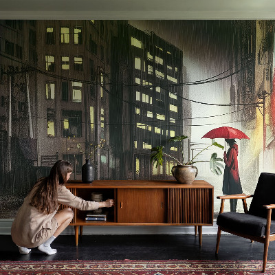 Foto tapeta po mjeri s motivom kišnog grada