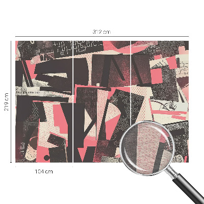 Zidna fototapeta od flisa s geometrijskim kolažom