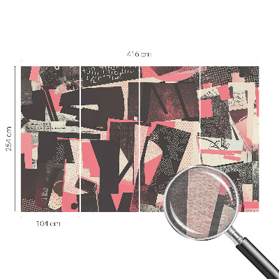 Zidna fototapeta od flisa s geometrijskim kolažom