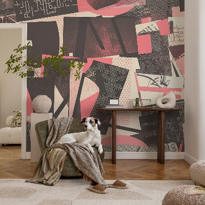 Zidna fototapeta od flisa s geometrijskim kolažom