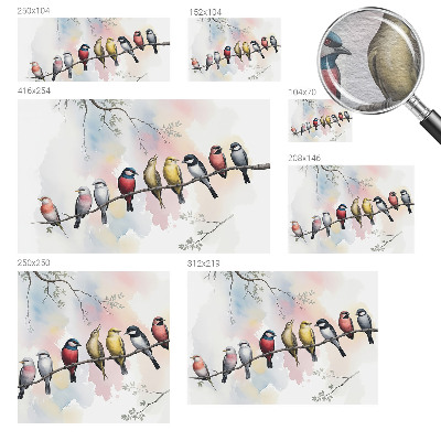 Fototapeta s tiskom s motivom ptica na grani