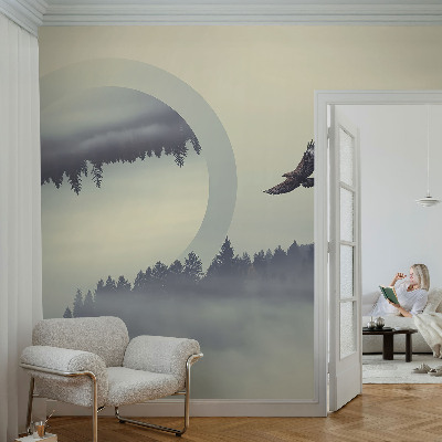 Foto tapeta za dnevni boravak s motivom šumskog krajolika
