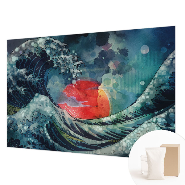 Foto tapeta za spavaću sobu s uzorkom oceanskog istočnog motiva