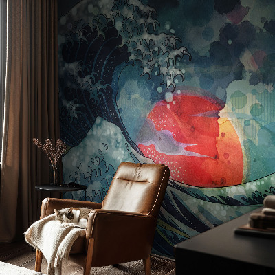 Foto tapeta za spavaću sobu s uzorkom oceanskog istočnog motiva