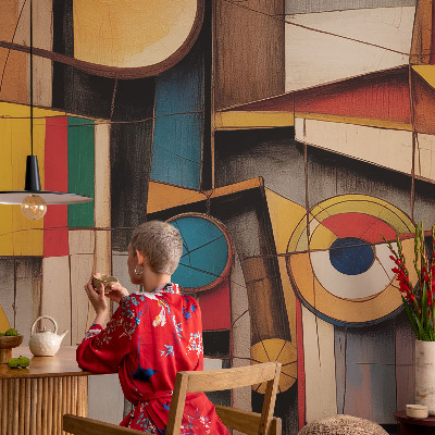 Zidna foto tapeta s motivom geometrijskih uzoraka