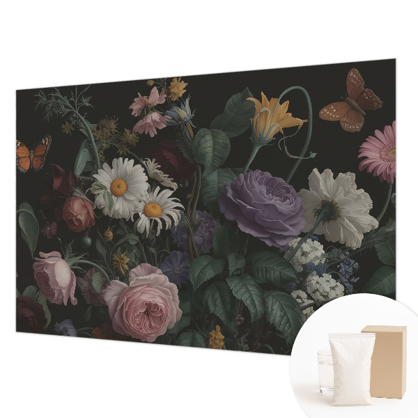 Foto tapeta za spavaću sobu s elegantnim cvjetnim motivom