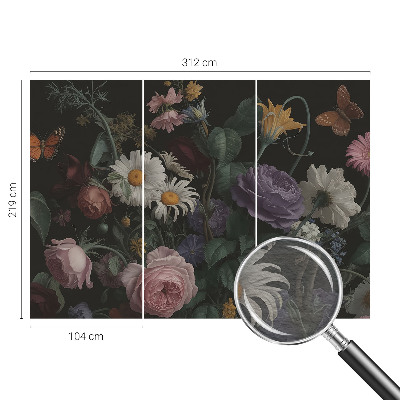 Foto tapeta za spavaću sobu s elegantnim cvjetnim motivom