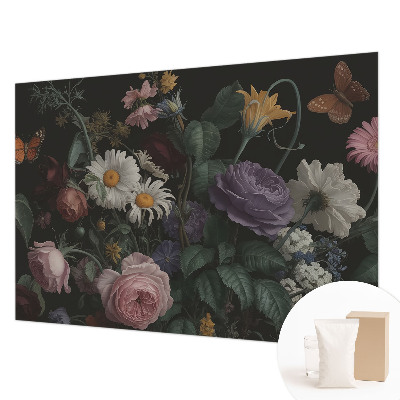 Foto tapeta za spavaću sobu s elegantnim cvjetnim motivom