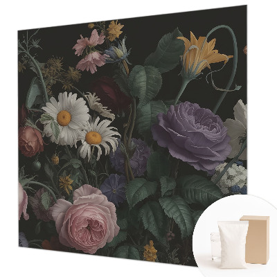 Foto tapeta za spavaću sobu s elegantnim cvjetnim motivom
