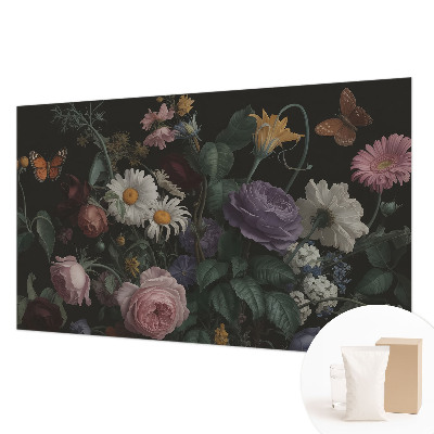 Foto tapeta za spavaću sobu s elegantnim cvjetnim motivom