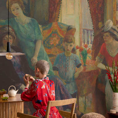Foto tapeta za dnevni boravak u klasičnom elegantnom stilu