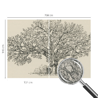 Foto tapeta za spavaću sobu Ilustracija stabla
