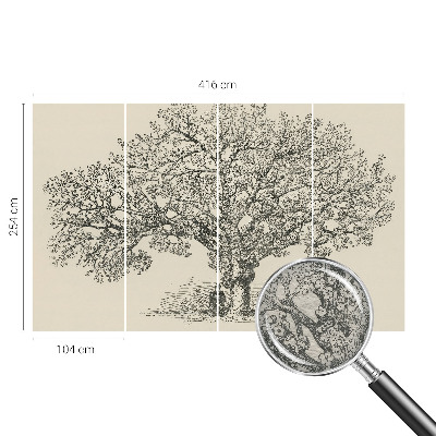 Foto tapeta za spavaću sobu Ilustracija stabla