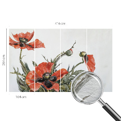 Zidna dekoracija fototapeta s motivom crvenih makova