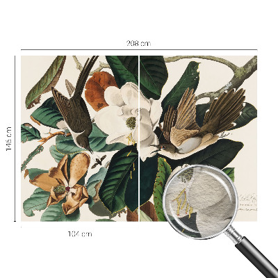 Zidna foto tapeta s motivom ptica i magnolije