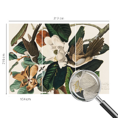Zidna foto tapeta s motivom ptica i magnolije