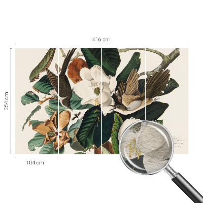 Zidna foto tapeta s motivom ptica i magnolije