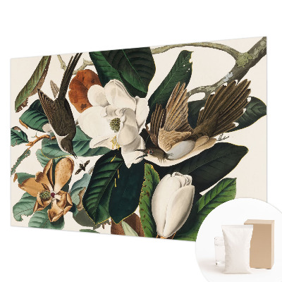 Zidna foto tapeta s motivom ptica i magnolije