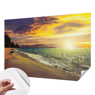 Samoljepljiva fototapeta za dnevni boravak Plaža u zalasku sunca