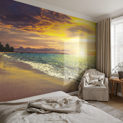 Samoljepljiva fototapeta za dnevni boravak Plaža u zalasku sunca