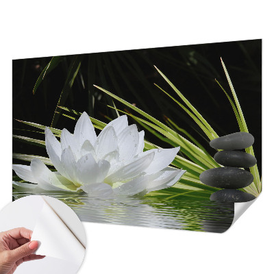 Samoljepljiva fototapeta za dnevni boravak s motivom meditacije s bijelim ljiljanom