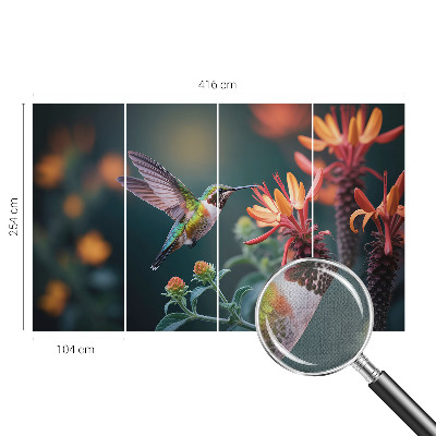 Samoljepljiva fototapeta za spavaću sobu Cvijeće kolibrija
