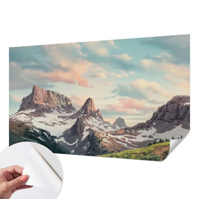 Samoljepljiva fototapeta za dnevni boravak s motívom planinske panorame