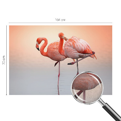 Samoljepljiva fototapeta za dnevni boravak Nježni flamingosi