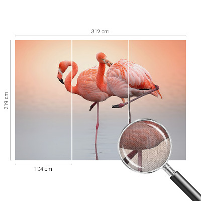 Samoljepljiva fototapeta za dnevni boravak Nježni flamingosi